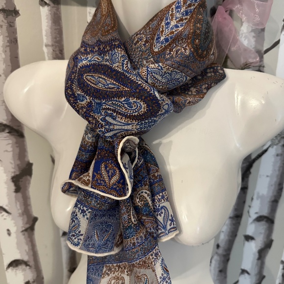 22 x 55 SOFT COLORS SILK BLEND SCARG - Picture 1 of 8